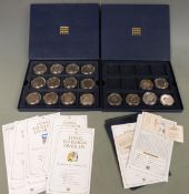 Eighteen Westminster, Long to Reign Over Us commemorative crowns, in Westminster cases with some