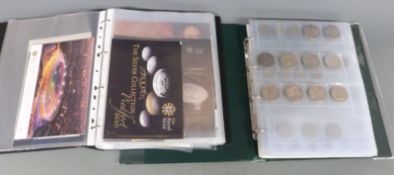 An amateur collection of largely UK coinage in an album, includes crowns, some silver content, a