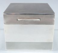 Unusual Art Deco hallmarked silver cigarette or tobacco box with four compartments, London 1934