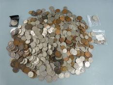 A quality of sundry UK coinage, George III onwards, includes 85.4g of mixed silver coins William