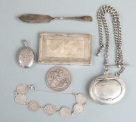 Hallmarked silver calling card holder, Birmingham 1988, 1887 Victorian crown, hallmarked silver