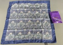 Liberty silk scarf with feather decoration, 58 x 58cm