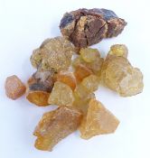 A collection of raw amber