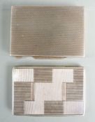 Two continental white metal snuff or similar boxes, one with Finnish silver marks the other marked