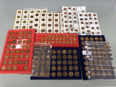 A collection of English copper coins, George III onwards, includes farthings etc