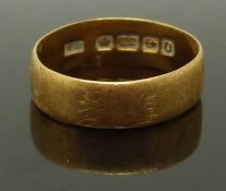 A 22ct gold wedding band/ ring, size M/N, 3.26g