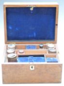 19thC mahogany travelling box with fitted interior and drawer below, width 30.5cm