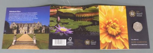 Royal Mint 2009 Kew Gardens brilliant uncirculated 50p in presentation pack