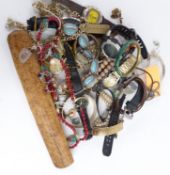 A collection of costume jewellery and watches including Ingersoll, Tissot, silver pendant, etc