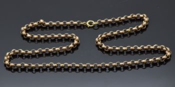 Victorian 9ct rose gold necklace made up of faceted links, 15.9g