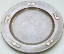 Archibald Knox for Liberty & Co Art Nouveau or Arts and Crafts Tudric pewter shallow dish with