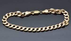 A 9ct rose gold curb link bracelet, 15.4g