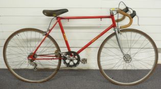 Viper vintage road bike with four gear drive train drop bar handlebars, 48cm frame and Italia condor
