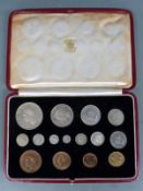 1937 George VI specimen coin set in original case, includes Maundy