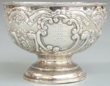 Cardiff Windsor Photography Society Edward VII hallmarked silver presentation bowl with engraved