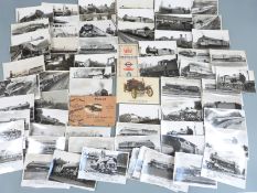 Approximately 80 mainly railway interest postcards mainly depiciting LNER steam locomotives,