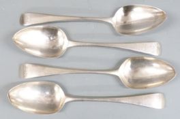 Two pairs of Georgian hallmarked silver table spoons, one pair London 1795 maker Peter & Ann Bateman