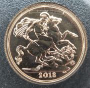 QEII 2018 fifth head gold full sovereign