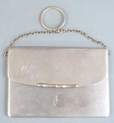 Edward VII hallmarked silver calling card case or purse with hinged lid and gilt interior, Chester