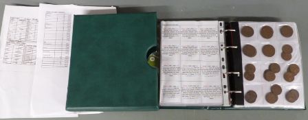 An amateur collection of UK coins in an album, Charles II onwards, all catalogued and labelled