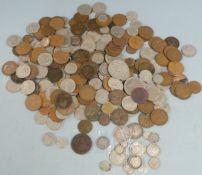 An amateur collection of UK coinage George III onwards together with a quantity of mixed silver