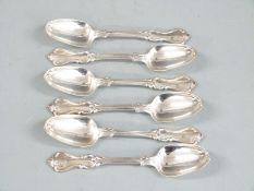 Set of six Victorian hallmarked silver teaspoons, London 1861 maker's marks indistinct, length 14cm,