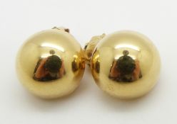 A pair of 18ct gold half sphere clip earrings, 5.5g