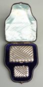 Victorian hallmarked silver vesta, Chester 1890 maker William John Pellow, in fitted case with