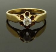 An 18ct gold ring set with paste, size N, 3.00g