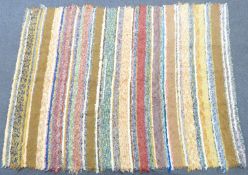 A retro striped woven rug, 176 x 220cm