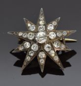 Victorian brooch set with foiled paste, 2.5cm diam