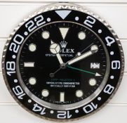 Rolex Oyster Perpetual GMT-Master II dealer's shop display advertising wall clock with black dial,