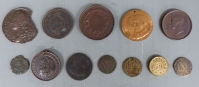 A small collection of various medal coins and tokens etc, George III onwards, including Bristol