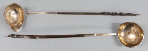Georgian hallmarked silver toddy ladle, London 1775, maker's mark indistinct, together with a