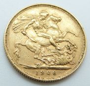 Queen Victoria 1900 veiled head  gold full sovereign, Sydney Mint