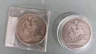 Two George IV 1821 Secundo crowns