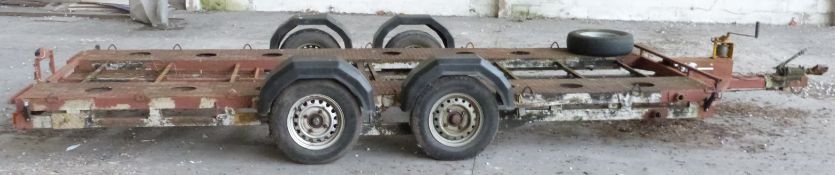 Four wheel car transporter trailer, vendor advises that it has had new brakes and wheel bearings