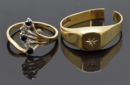 Two 9ct gold rings