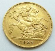 Edward VII 1907 gold half sovereign