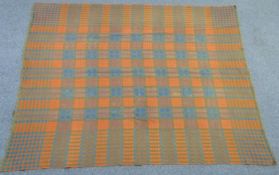 Welsh tapestry wool blanket, with green ground, 230 x 175cm