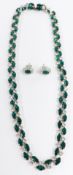 A diamanté necklace and earrings