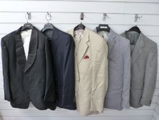 A collection of gentleman's suits etc comprising Chester Barrie two piece grey linen suit the