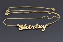 An 18ct gold 'Shirley' necklace, 4.5g