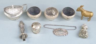 Three Victorian Walker and Hall wrythen hallmarked silver salts, Sheffield 1893, hallmarked silver