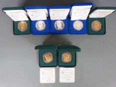 Livingstone Mint Bishop A.T.Muzorewa medal coins comprising three silver examples and four bronze,