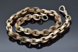 Victorian 9ct rose gold Albert/ necklace made up of oval links, 42.6g