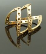 Two 9ct gold wishbone rings, size N, 4.24g