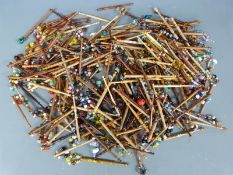 A large collection over over 200 lace bobbins