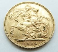 Edward VII 1908 gold full sovereign