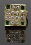 An 18ct gold early 20thC ring set with old cut diamonds each approximately 0.12ct, total diamond